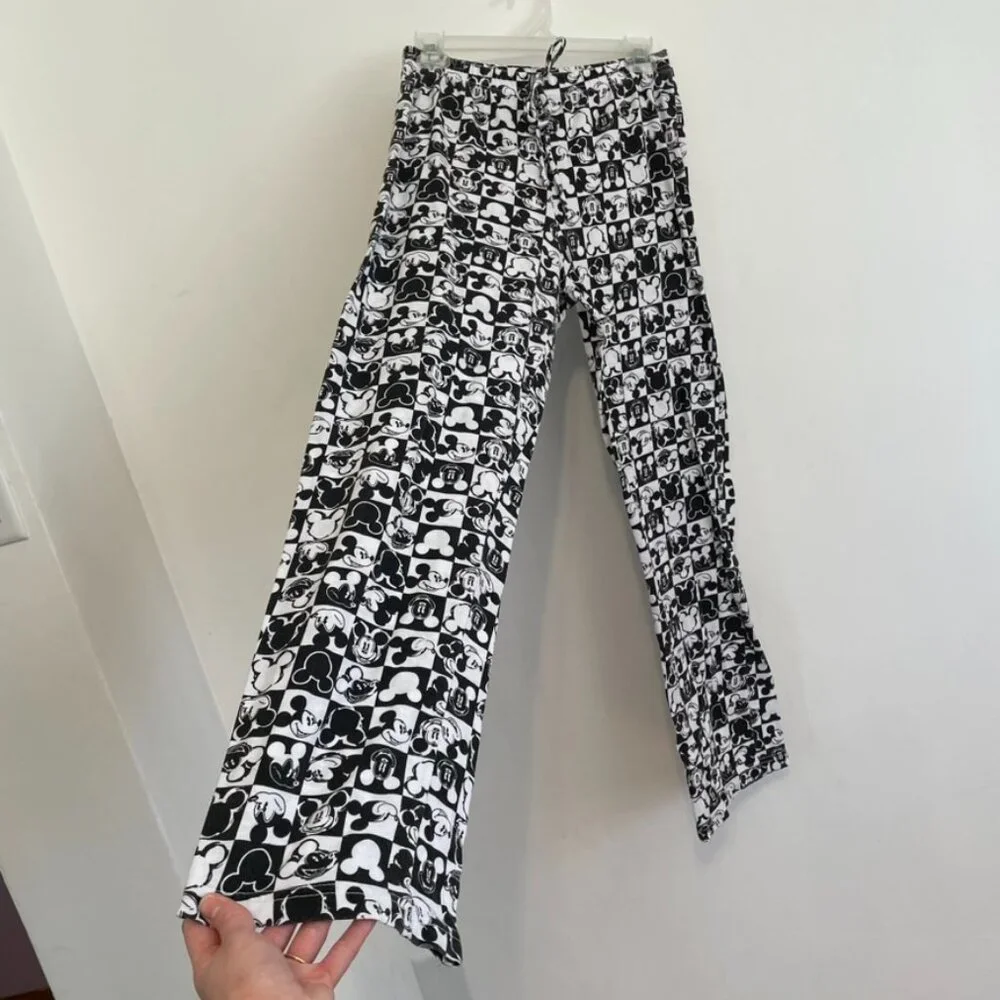 DISNEY x JERRY LEIGH Mickey Mouse Checker Print Lounge Pajama Pant Checkered JRS - Picture 10 of 16